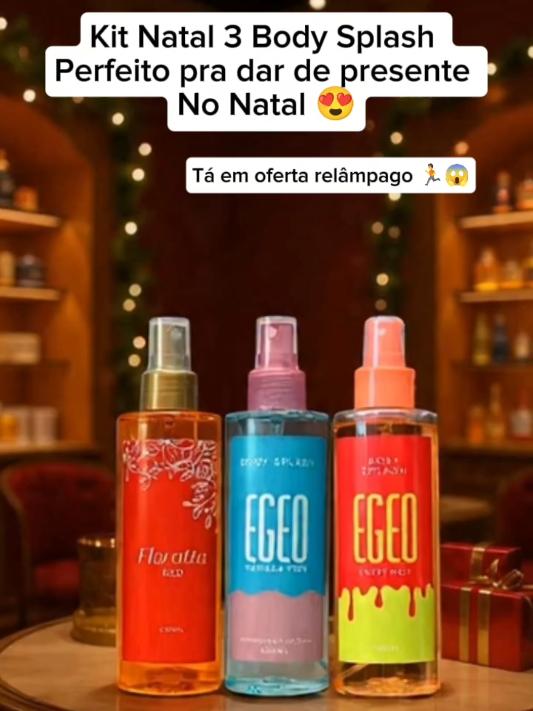 Kit perfeito dar de presente no Natal 3 Body Splash Egeo#perfumes #bodysplash #natal #tiktokshop 