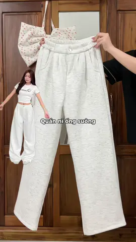 Chiếc quần nỉ ống suông mặc siu hack dáng cho mấy mom nè #xuhuong #fyp #quanni #quanniongsuong #thoitrang 