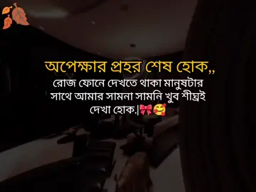 অপেক্ষার প্রহর শেষ হোক রোজ ফোনে দেখতে থাকা মানুষটার সাথে আমার সামনা সামনি খুব শীঘ্রই দেখা হোক.|🎀🥰#বাংলা #স্ট্যাটাস #foryou #foryoupage #tiktokbanglades 