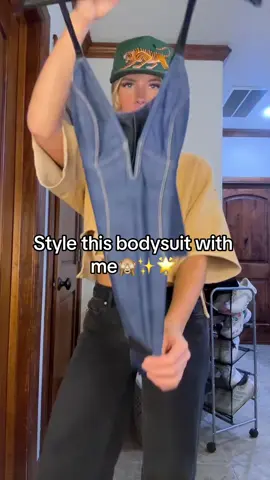 Do yall like this or should I try agian?! #bodysuit #denium #styling #tiktokshop #fypシ @joyshaperofficial @JOYSHAPER 