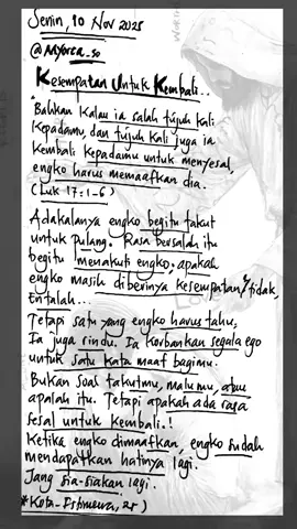 Kesempatan Untuk Kembali. #renunganhariankristen  #quotesaesthetic  #foryoupage  #katakatamotivasi  #Kembali