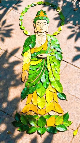 Tâm sinh tướng, tâm sinh cảnh Phật A Di Đà được xếp từ lá tràn ngập sự từ bi, A Di Đà Phật hoan hỉ hoan hỉ ạ#adiđàphật #quanambotat #diatangvuongbotat 