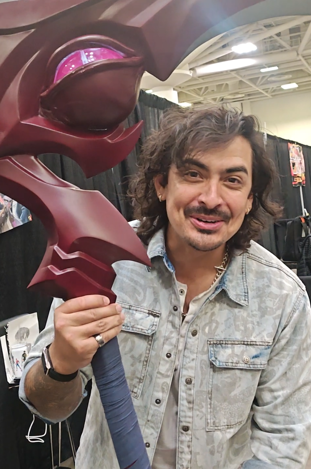 Robbie Daymond and a big ass scythe   (I handed him my 6'5