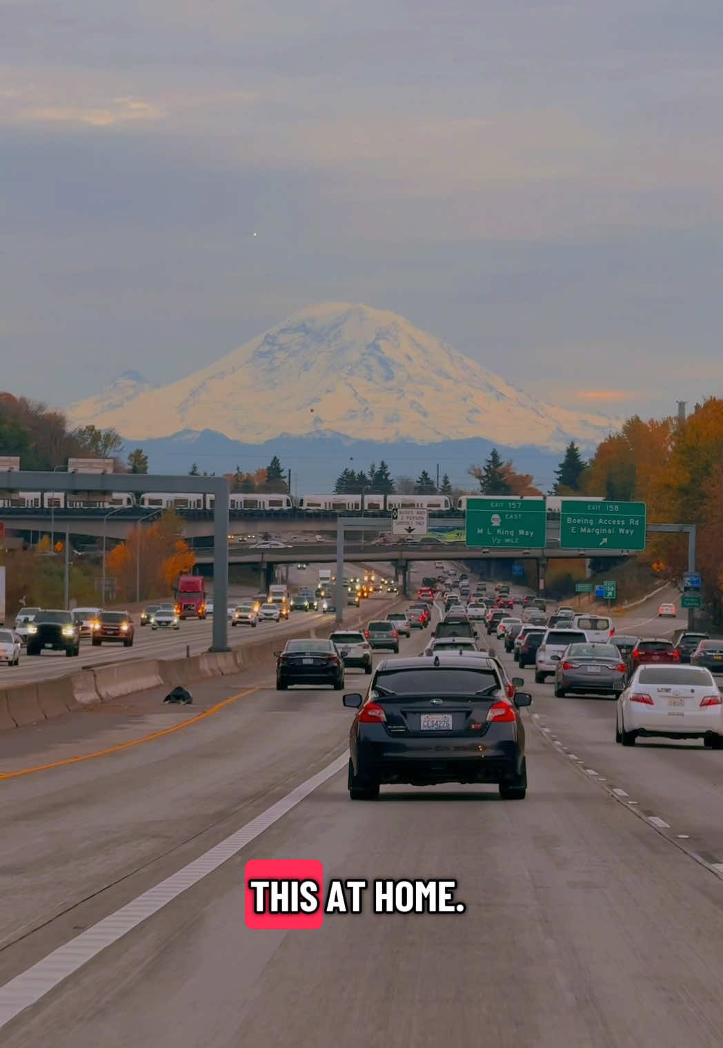 The view we treasure🫶 #seattle #mtrainier #beautiful #view #road 
