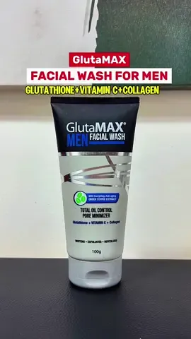 Glutamax facial wash for men, skincare products for men, beauty products for men. Glutamax with glutathione, vitamin c and collagen. #glutamax #glutamaxfacialwash #facialwash #facialwashformen #skincareroutine 