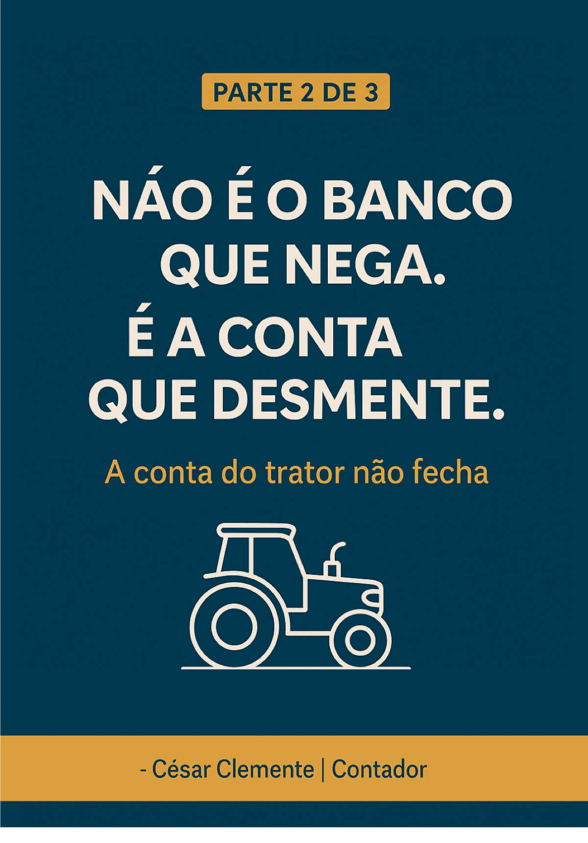 A conta do trator não fecha. E o banco não nega por mal — é a matemática que desmente. 📍 Parte 2 de 3 Segue o nosso perfil pra ver a parte final amanhã às 10h. #créditorural #bancodobrasil #cafrural #contabilidaderural #produtorrural #creditoagro #cesarclemente #agrointeligente