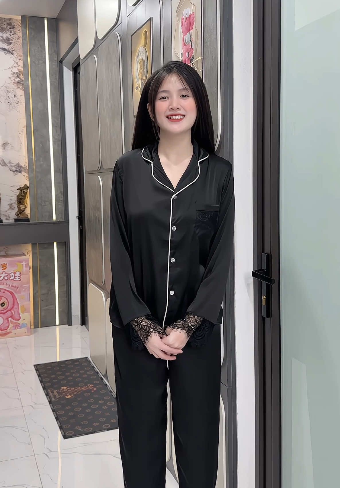 Bộ Lụa latin tơ tằm phối Ren