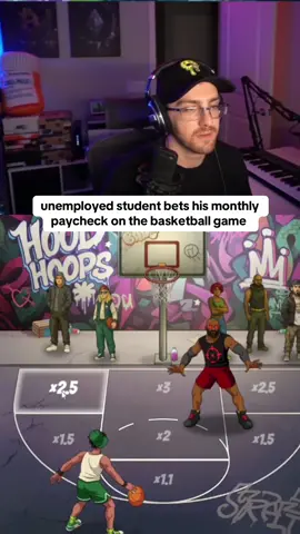 unemployed student bets his monthly paycheck on the basketball game #basketball #kickstreaming 