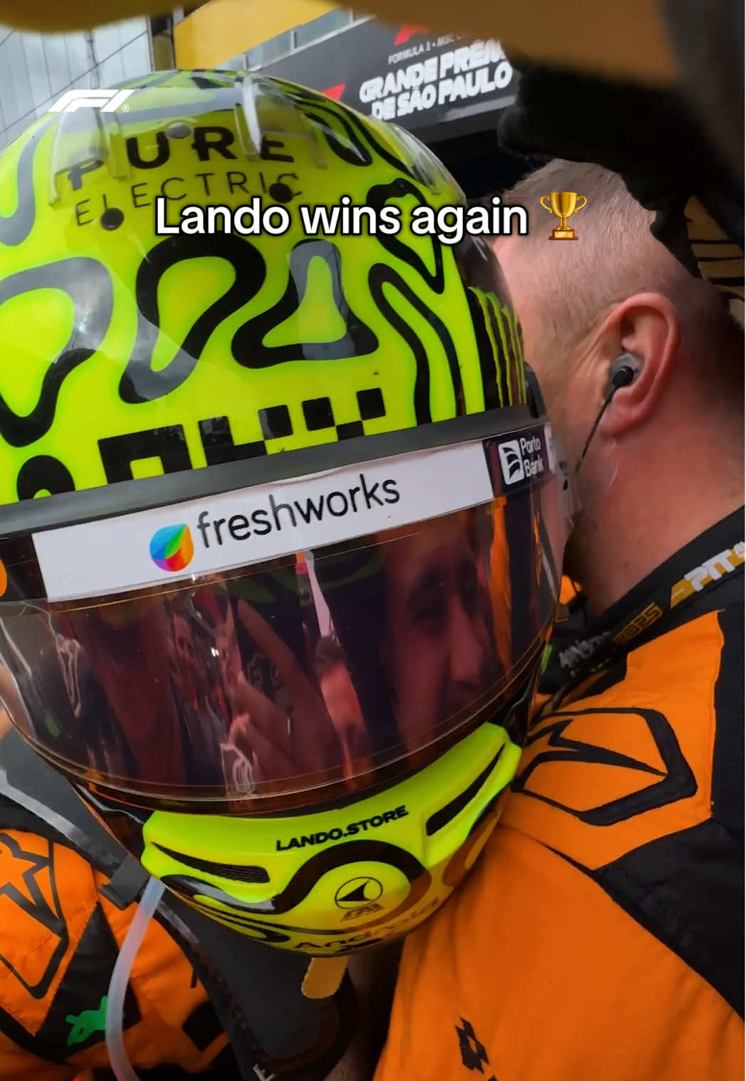 a perfect weekend from the championship leader ☝️ #f1 #brazilgp #landonorris #mclaren 