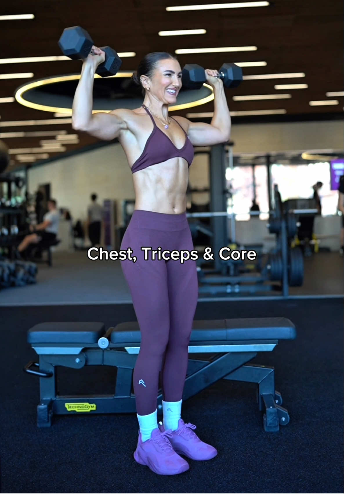 Chest, Triceps and Core 🔥  Outfit: New @Oner Active collab with our girl @MIA GREEN launching Wednesday 12th 💜 code: HAYLEY Get your 7 day free trial on my app @Grow Girl available now 🥳 #core #chestworkout #triceps #upperbody #coreworkout 
