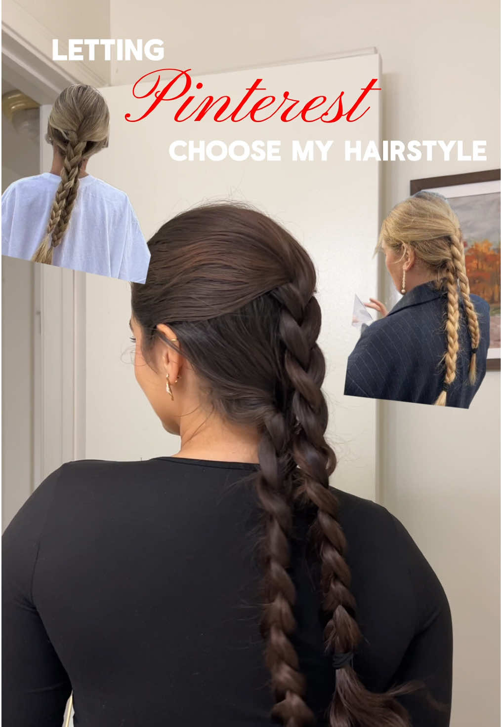 Double braidsss✨🤎 @pinterest always saves me on crazy hair days ✨ #hairstyles #easyhairstyles #pinteresthairstyles #braidstyles 