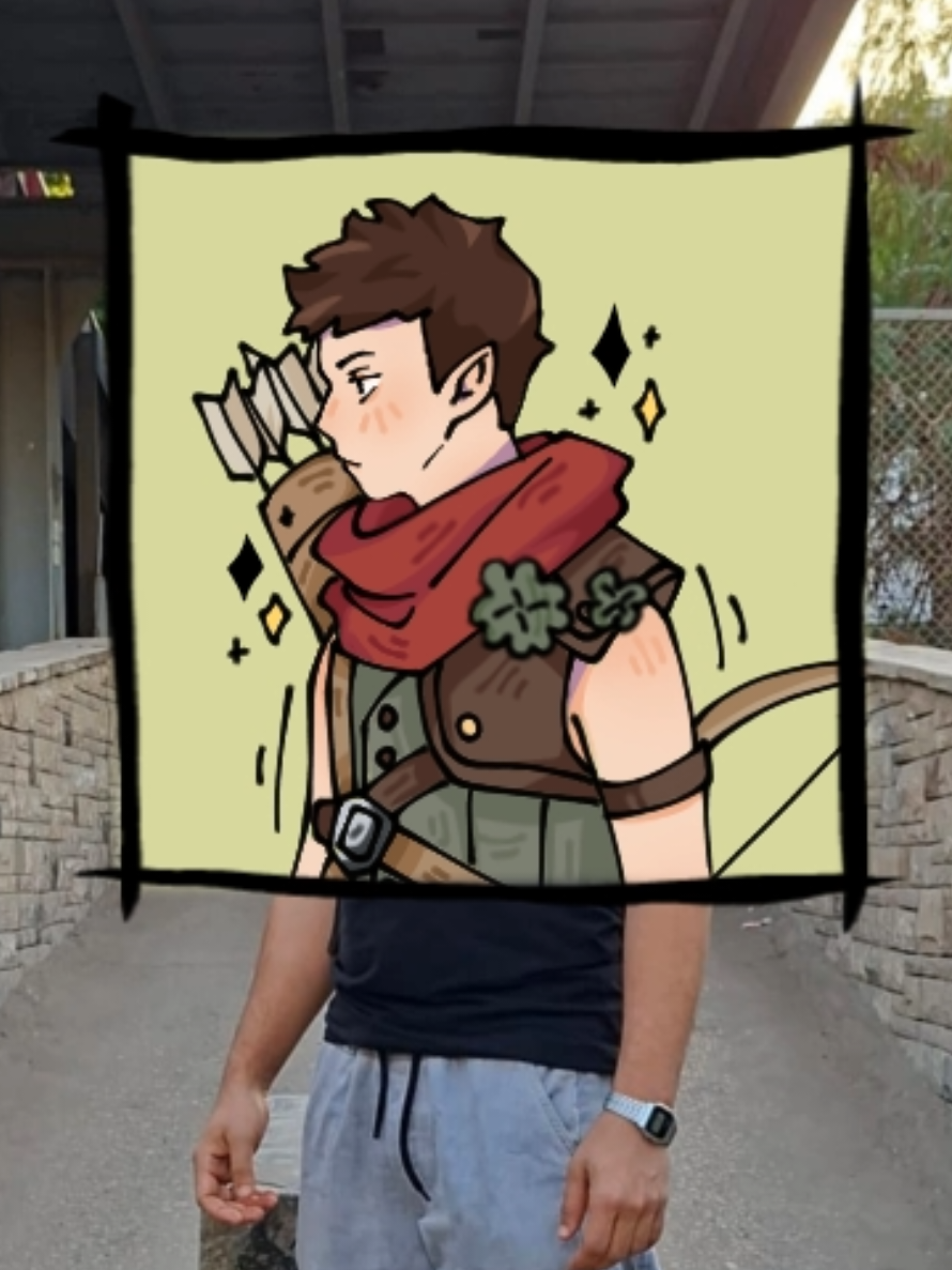 I couldn't show myself, so I asked my older brother for help 💜✨ -I wanted to try this trend, so he allowed me to borrow his image.   @صياد  He is very cool （｡ò ∀ ó｡）   #meme #animaton #artist #foruyou 