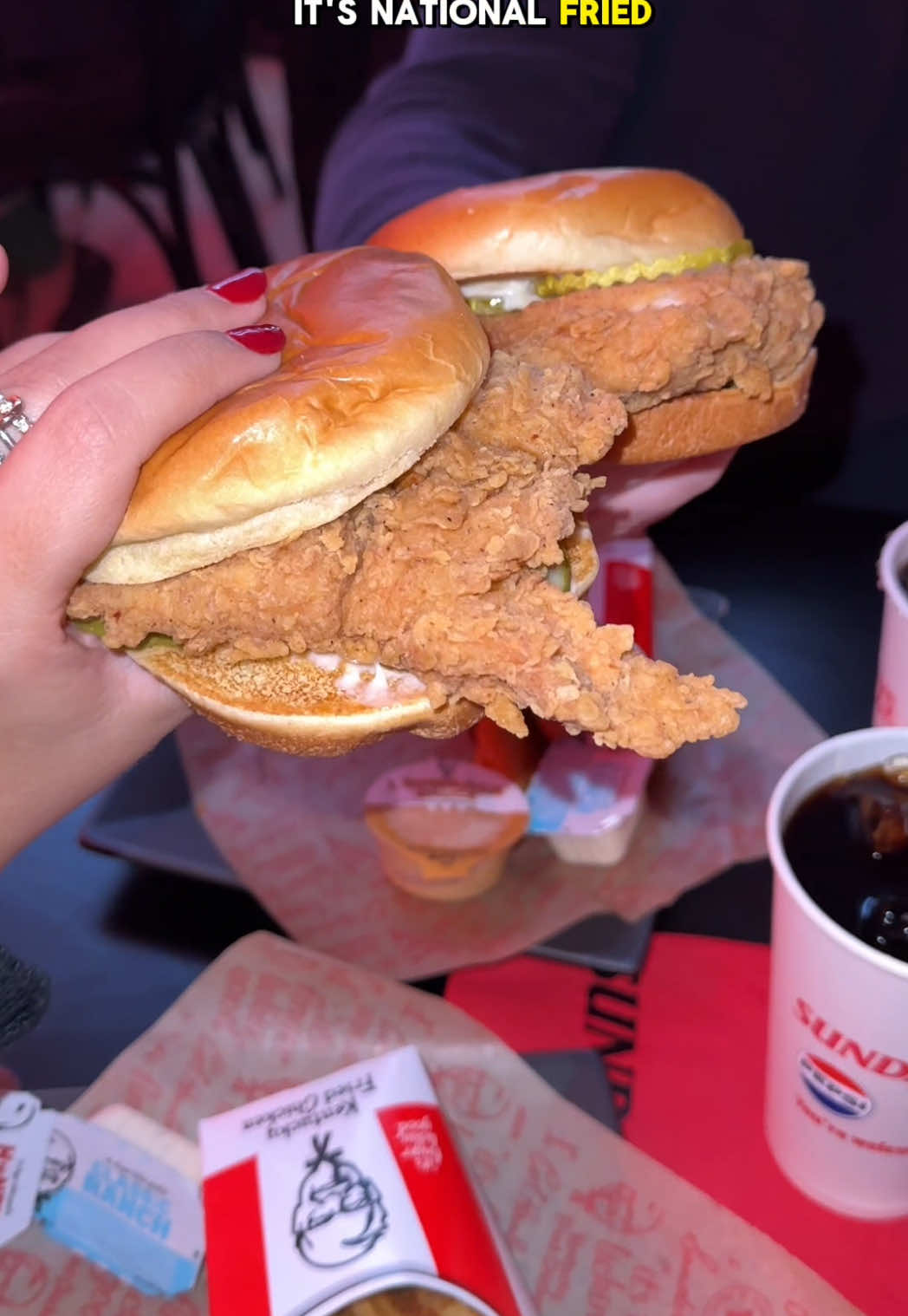 no Sunday scaries today @KFC #kfc #nyc #nationalfriedchickensandwichday 