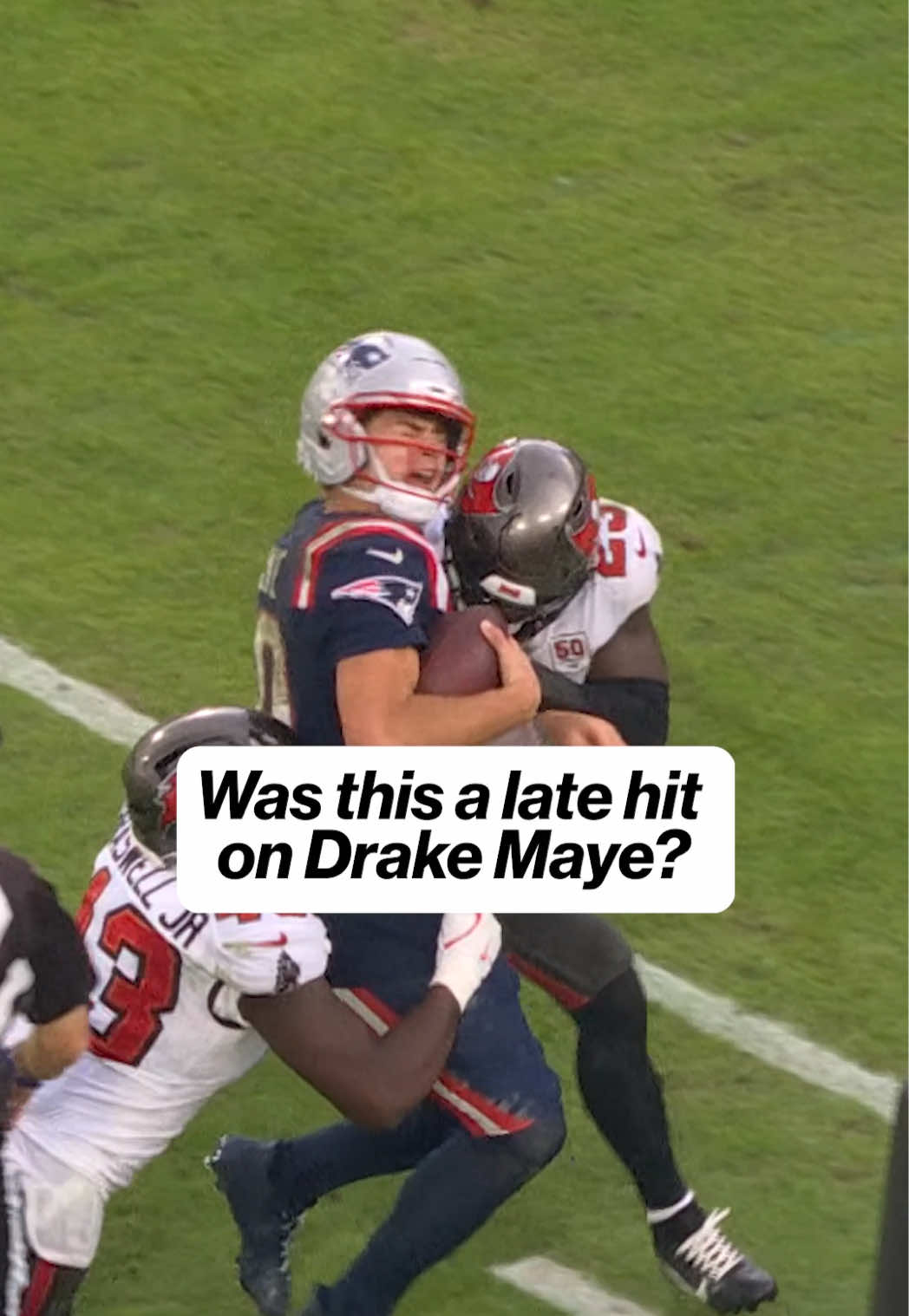 Was this a late hit? #NFL #DrakeMaye #patriots 