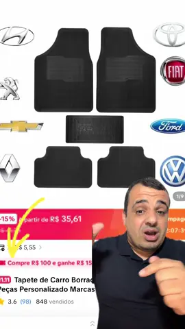 Tapete de Carro Borracha Automotivo 5 Peças Personalizado Marcas #TikTokShop1111BR #tiktokshopblackfridaybr #blackfriday #carros #acessorios 