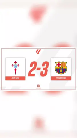 ⚽️ 10'—Celta Vigo 0-1 Barcelone ⚽️ 11'—Celta Vigo 1-1 Barcelone ⚽️ 37'—Celta Vigo 1-2 Barcelone ⚽️ 43'—Celta Vigo 2-2 Barcelone ⚽️ 45'+4—Celta Vigo 2-3 Barcelone 𝗤𝗨𝗘𝗟 𝗠𝗔𝗧𝗖𝗛 𝗗𝗘 𝗙𝗢𝗨 🤩#LIVEFestSeries #barcelonafc @fcbarcelona 