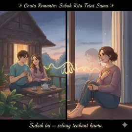 ✨ Subuh Kita Tetap Sama ✨ Udara subuh masih dingin, embun menempel di dedaunan, dan langit masih malu menyingkap cahaya. Di antara senyap itu, ada kamu — dan ada aku — yang sama-sama menunggu azan berkumandang. Sudah lama, tapi setiap kali subuh tiba, rasanya seperti dulu. Saat kita duduk di beranda rumah kecil itu, tanganmu hangat menggenggam segelas kopi, sementara aku sibuk menyiapkan teh kesukaanmu. Tak banyak kata, hanya senyum kecil yang cukup untuk menenangkan dunia yang kadang terasa bising. Kini, meski jarak memisahkan, aku masih terbangun di waktu yang sama. Masih menatap langit yang sama. Masih mengucap doa yang sama. Karena subuh ini — selalu tentang kamu. Tentang kita yang dulu pernah berjanji, “apa pun yang terjadi, subuh kita akan tetap sama.” Dan entah kenapa, setiap azan berkumandang, aku masih merasa kamu di sini — dalam dingin udara, dalam cahaya redup mentari yang mulai menembus jendela. Kamu mungkin jauh, tapi aku tahu... cinta yang tulus tak butuh jarak untuk tetap hidup. Ia hanya butuh satu hal: keyakinan bahwa setiap subuh, hati kita masih bertemu — di waktu yang sama, dalam doa yang sama. 💫 #cerpenromantis  #fypviralシ 