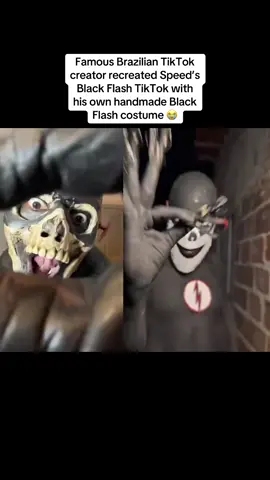 Famous Brazilian TikTok creator recreated Speed’s Black Flash TikTok with his own handmade Black Flash costume 😭 #ishowspeed #brazilian #tiktoker #blackflash #fyp 