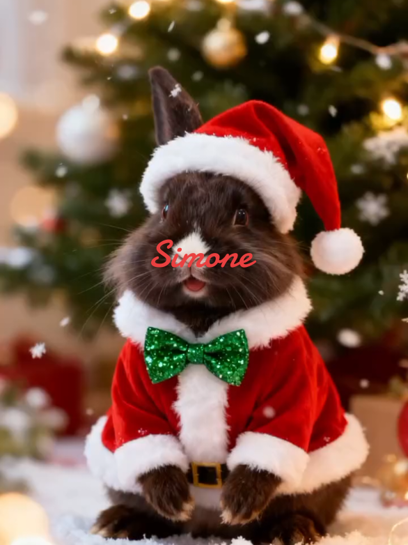 Simone e il primo Natale 🤶🏻 #coniglio #bunny #coniglietto #coniglionano #christmas 