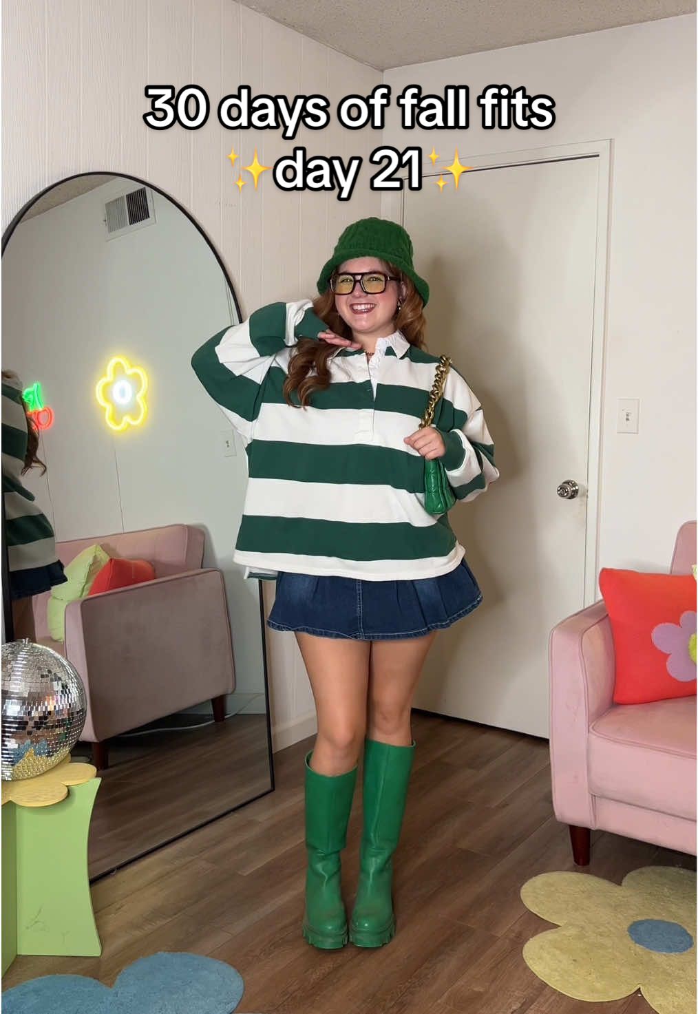 I love a green fit💚 day 21/30 of fall fits #ootds #falloutfitinspo #fallboots 