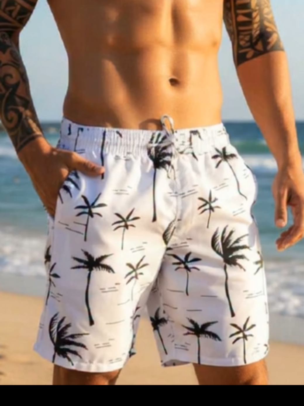 Short de praia masculino, estampadas Árvore com bolso #shortmasculinoleve #modapraia 