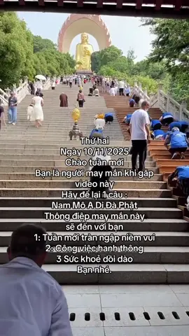 Thứ hai Ngày 10/11/2025  Chào tuần mới Bạn là người may mắn khi gặp video này Hãy để lại 1 câu : Nam Mô A Di Đà Phật Thông điệp may mắn này  sẽ đến với bạn 1: Tuần mới tràn ngập niềm vui 2: Công việc hanh thông 3 Sức khoẻ dồi dào Bạn nhé.#phatphapnhiemmau #phatphap #phattrongtam #nammoadidaphat #viral 
