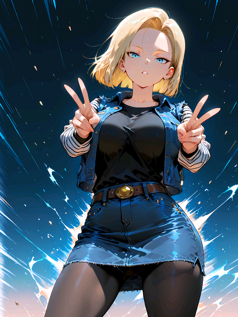 Android rhythm, power vibe 💙💥 サイヤンのビート電撃の青 💗 Android 18 from Dragon Ball Z dancing “AUTOMOTIVO DIMENSÃO INTERGALÁTICA” in her iconic denim vest and skirt outfit Wanna know more? 🍑 🔸Join Seiyoku's Eden community! Public, free, and premium content available. Life is better with waifus 💓 Check it out! 🔗 ‼️ This artwork was made with AI Generator. --------------🌺 💥 Keywords: Android 18, Dragon Ball, Dragon Ball Z, dance video, original outfit, blue background, AUTOMOTIVO DIMENSÃO INTERGALÁTICA, Brazilian funk, cosmic groove, warrior woman, Saiyan power, electric beats, galactic rhythm, fierce energy, anime edit, intergalactic vibe #animegirl #android18 #dragonball #animefyp #fyp