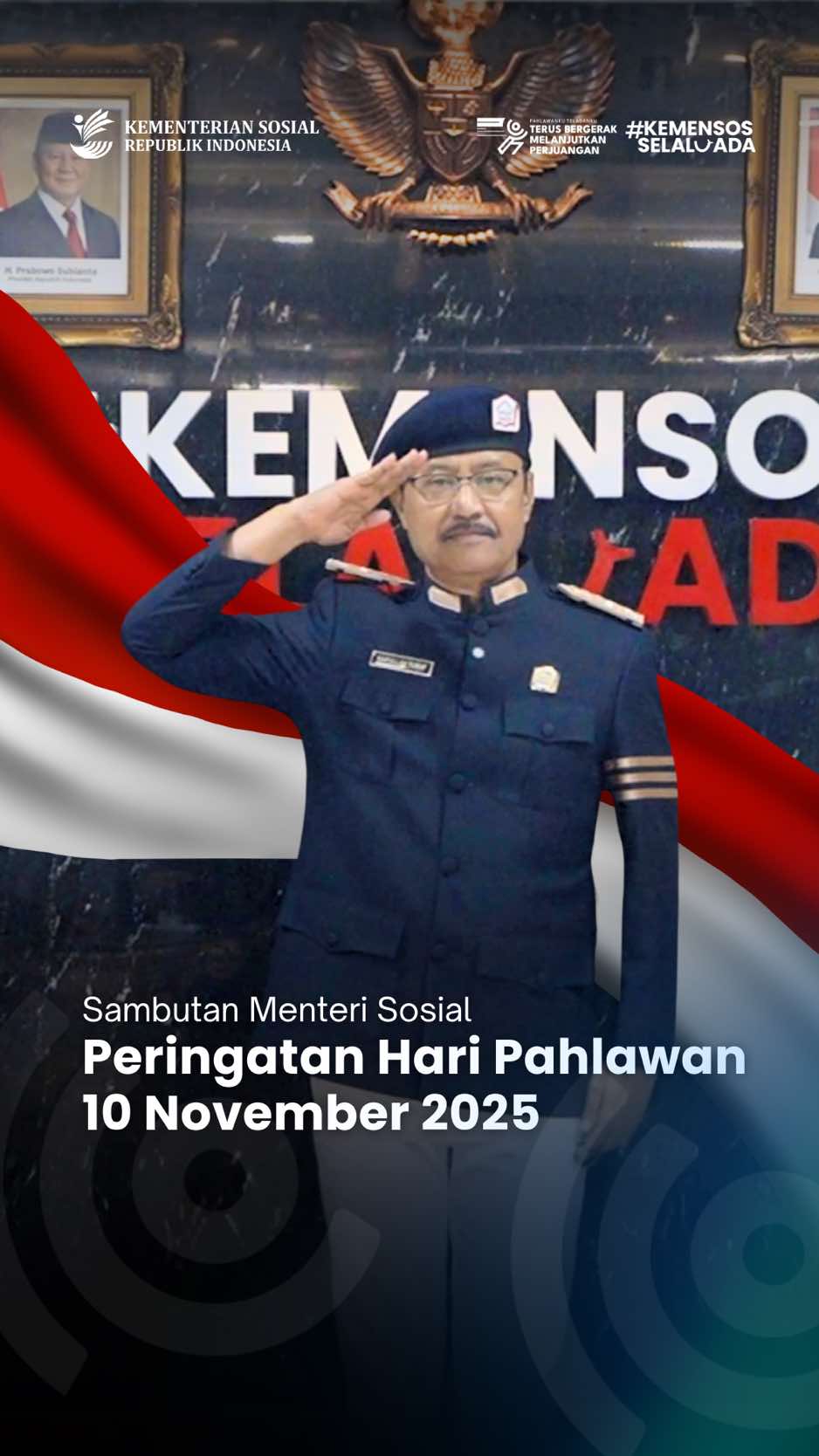 Pahlawanku, Teladanku! Terus Bergerak, Melanjutkan Perjuangan 🇮🇩 Para pahlawan berjuang dengan sabar, ikhlas, dan berpandangan jauh ke depan demi masa depan bangsa. Kini, perjuangan kita adalah dengan ilmu, empati, dan pengabdian. Mari lanjutkan perjuangan mereka dengan bekerja, bergerak, dan berdampak untuk Indonesia Emas yang berdaya 🫱🏻‍🫲🏽 Selamat #HariPahlawan2025 🎉