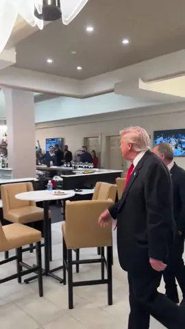President Trump hands a young boy his presidential challenge coin as he’s leaving the Washington Commanders game ❤️