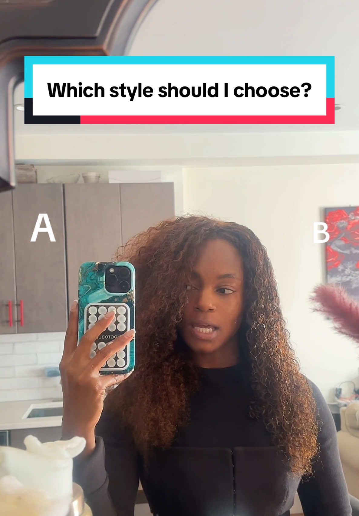 Fluffy hair or more curly?