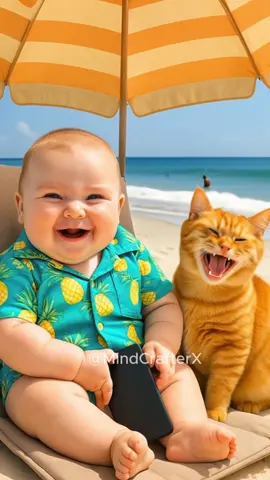 Cute baby “sneeze” with orange cat 😂 #cute #cutebaby #cutecat #babylaugh #catlaughing   
