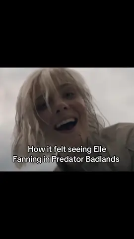 Me when she came out on the IMAX screen #predatorbadlands #predatorbadlandsmovie #ellefanning 