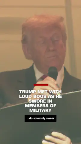 President Donald Trump was met with significant and sustained boos as he swore in military members during the Washington Commanders game against the Detroit Lions. CNN's Betsy Klein reports.