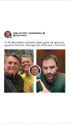 Será em em 2026 será Tarcísio como Presidente da República?  Saiba de quem ele tem apoio. . . #cafécomferri #clipfyleague #clipfyferri @Café com Ferri | Podcast @cafecomferriofc 