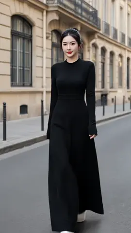 Váy body len, dài tay, cổ tròn, dáng dài thanh lịch, thích hợp mùa thu đông #xuhuong#LearnOnTikTok#trending#thoitrangnu#vaylenbody 