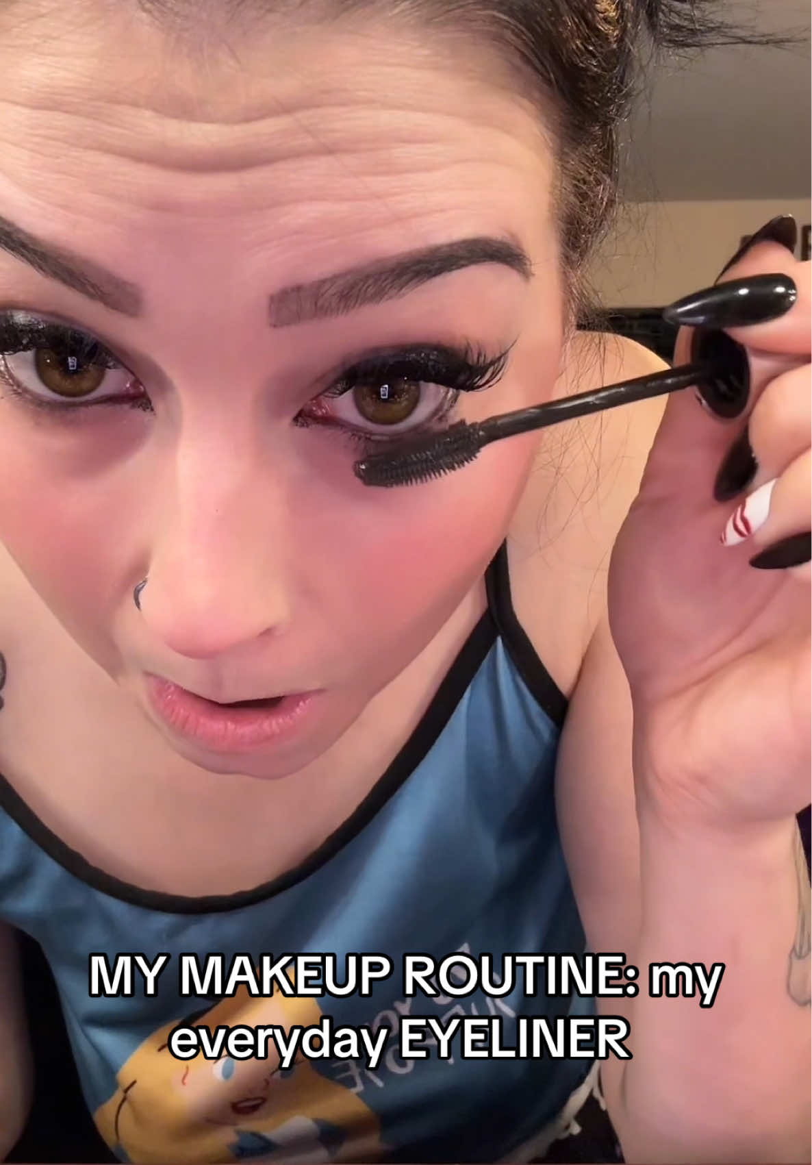 EYELINER TUTORIAL! 😝 PART 2 of my everyday makeup routine! #mysteryjewlerygirl #fyp #makeup #makeuptutorial #makeuproutineeveryday 