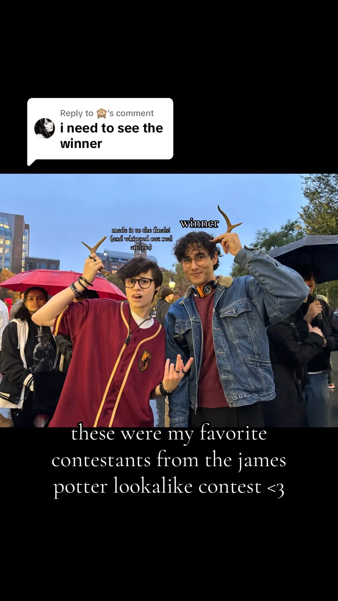 Replying to @🙈 i “forced” these two to take this photo and i think its iconic so i had to share. (my head was screaming white james vs poc james over and over🥹) @ct @sam🗿 #jamespotterlookalike #maraudersera #jamespotter #harrypotter #marauders 