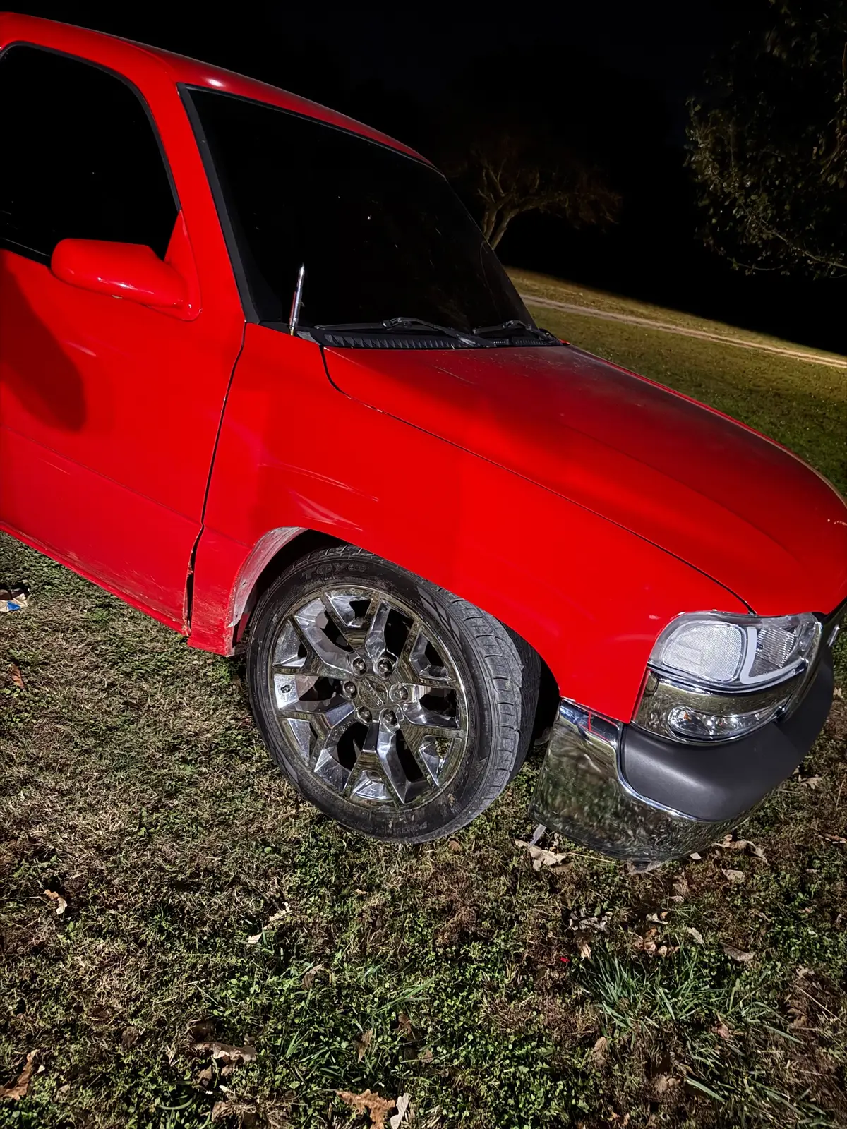 What my truck sounded like hitting a semi tire