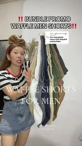 Replying to @🛍️HAMIMTOMA🛍️ ang dami ng shorts ewan ko nalang kung magrereklamo pa si mister 🤣 #shorts #menshorts #waffle #buy1get4 #fyp 
