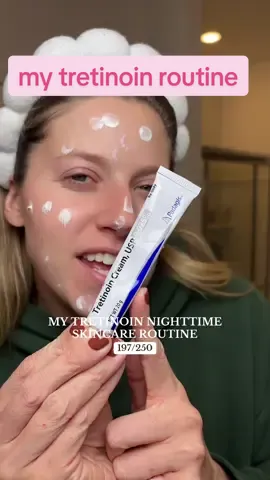 my exact tretinoin routine!!  oil cleanser @Prequelskin  cleanser @Naturium  mist @cocokind  toner @byoma  tretinoin  mist @ prequel  toner @Bubble Skincare  serum @KraveBeauty  serum @Experiment Beauty  moisturizer @ prequel  lippie @Facile Skin  #tretinoin #tretinoinroutine #nighttimeroutine #skincareroutine 