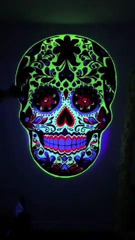 𝐸𝓉𝑒𝓇𝓃𝒶𝓁 𝐵𝓁𝑜𝑜𝓂 Signed • Not for sale This piece took 27 days to finish. Both a technical experiment and a spiritual one. Every white thread glows in the dark. The teeth shimmer with rhinestones. It’s the first rug of its kind: glow-in-the-dark and jeweled. But the deeper story isn’t the technique. It’s what it represents. Día De Los Muertos (Day of the Dead) isn’t about mourning. It’s about remembering. It’s the one time of year when families invite their loved ones back into the world of the living, not with sadness, but with light, color, and love. That’s why I said, “For those who celebrate Día De Los Muertos, this rug has infinite stories to tell.” Every skull, every flower, every glimmer in the dark, it’s a reminder that memory is energy. That even after death, our stories still shine. Dedicated to everyone keeping their ancestors alive through art. ~Made entirely with my glow yarn, Lüm, available now at firerugs.co.~