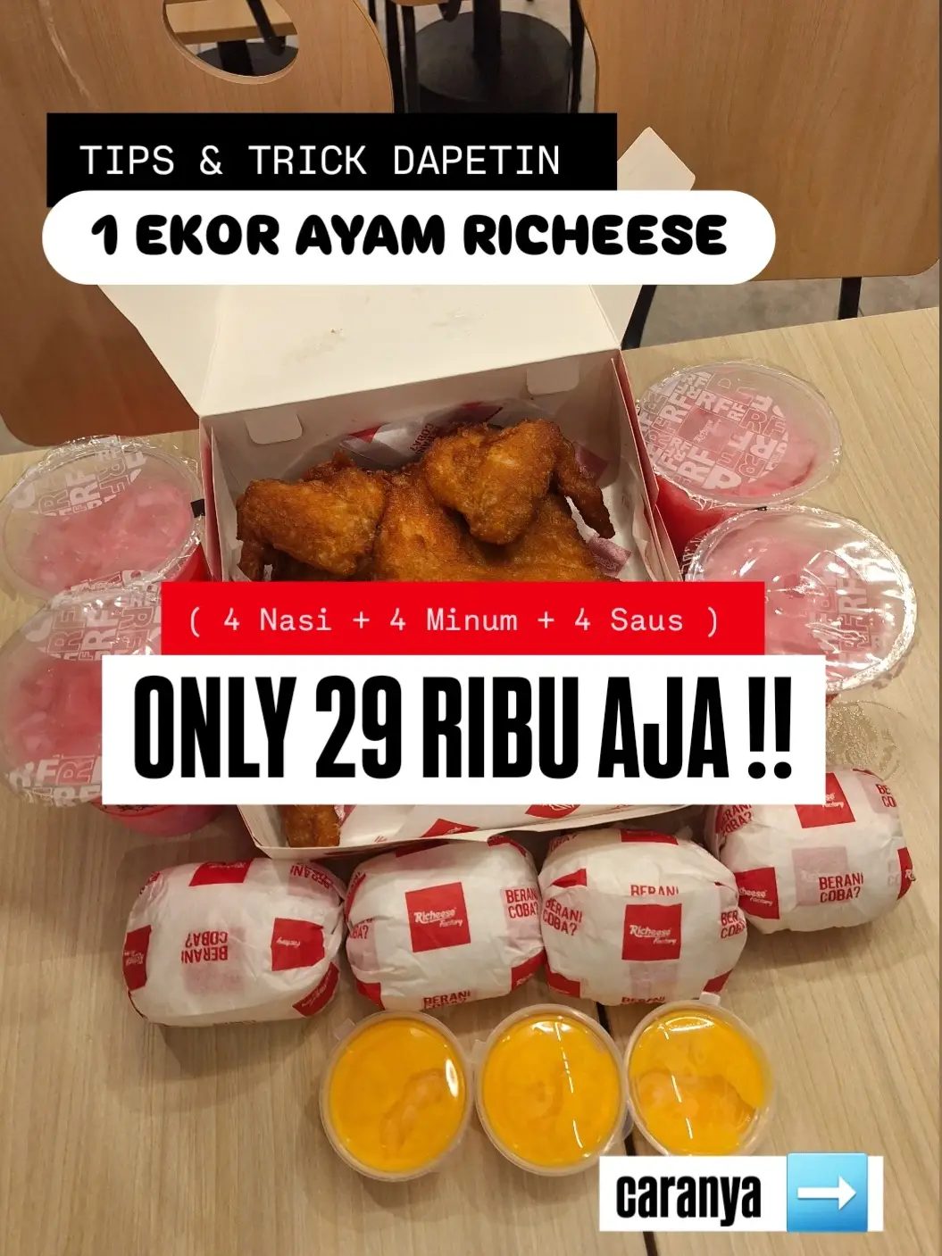 KATA AKU SIH CUSS KE OUTLET TERDEKAT😖👋🏻 hemat banget bisa dapetin paket combo Whole Flying Chicken, caranya cukup instal apk @thinkyup.id  #promohemat #yuppromo #richeesefactory #diskonmurah #promomakan1111 
