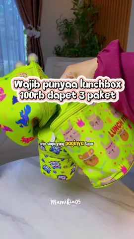 Paling ga bisa hemat moms, 3 set lunchbox cuma 100rban aja lohh #lunchboxcpm #lunchboxanak #lunchboxset 