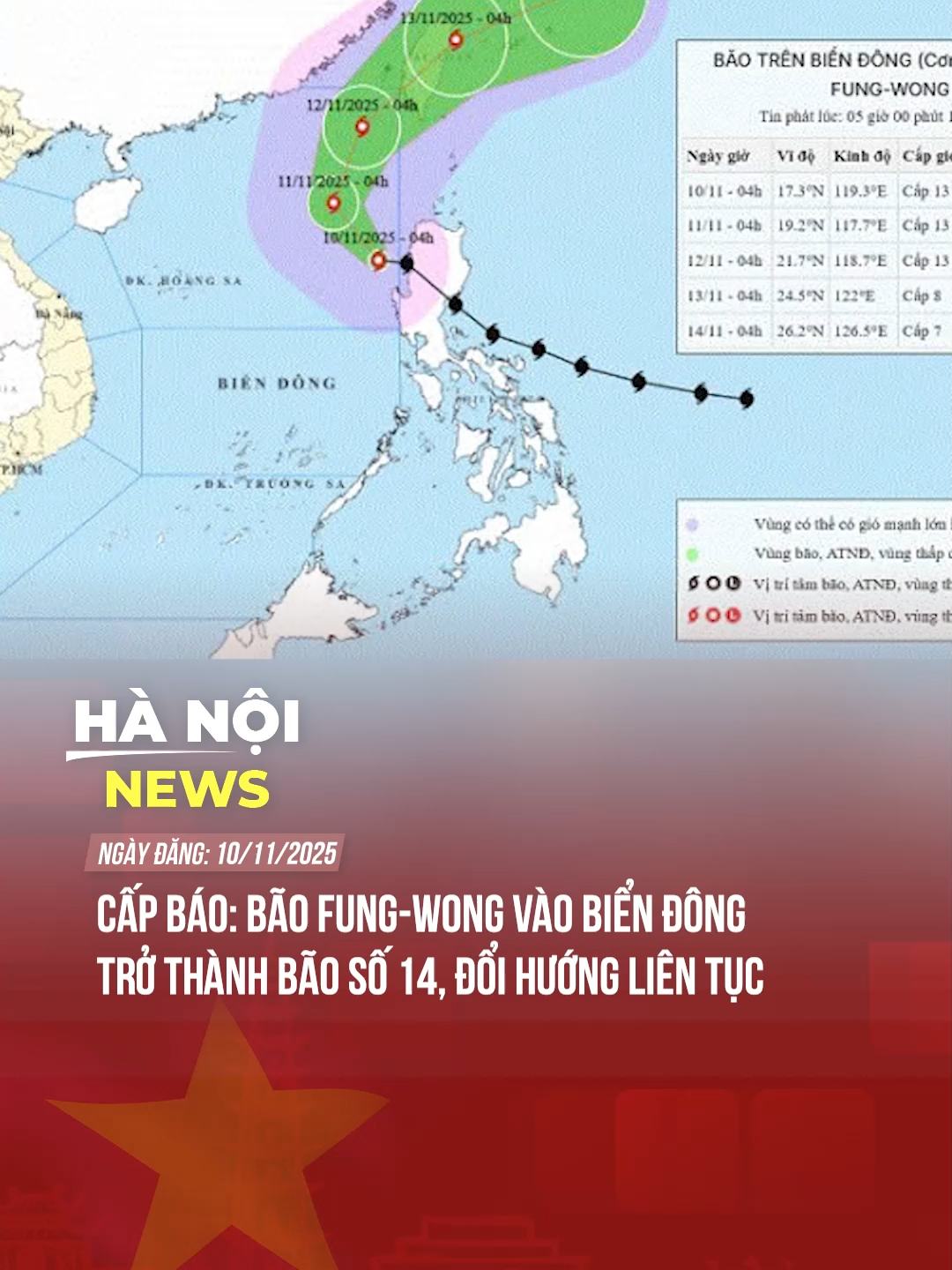 BÃO FUNG-WONG VÀO BIỂN ĐÔNG TRỞ THÀNH BÃO SỐ 14, ĐỔI HƯỚNG LIÊN TỤC #theanh28 #tiktoknews #hanoinews #baoso14 #baofungwong