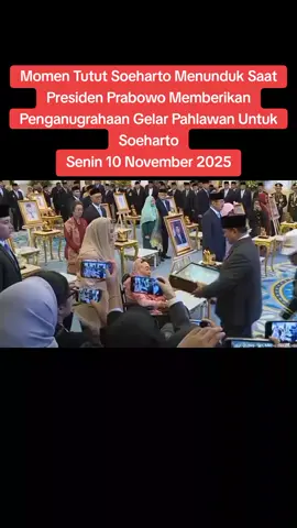 Upacara Penganugrahaan Gelar Pahlawan Nasional Tahun 2025 di istana Negara,Jakarta Senin 10 November 2025 #prabowo 