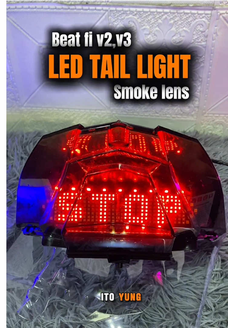 Led tail light  para sa beat fi v2 v3.plug and play nalang  #ledtaillights#brakelight#beatfi#motorcycleparts#motorcycleaccessories 