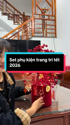 Set phụ kiện trang trí chậu đào đông như video tặng kèm xốp+đèn led #xuhuonghashtag #phukientrangtritet #tet2026 #vairal #vfp 