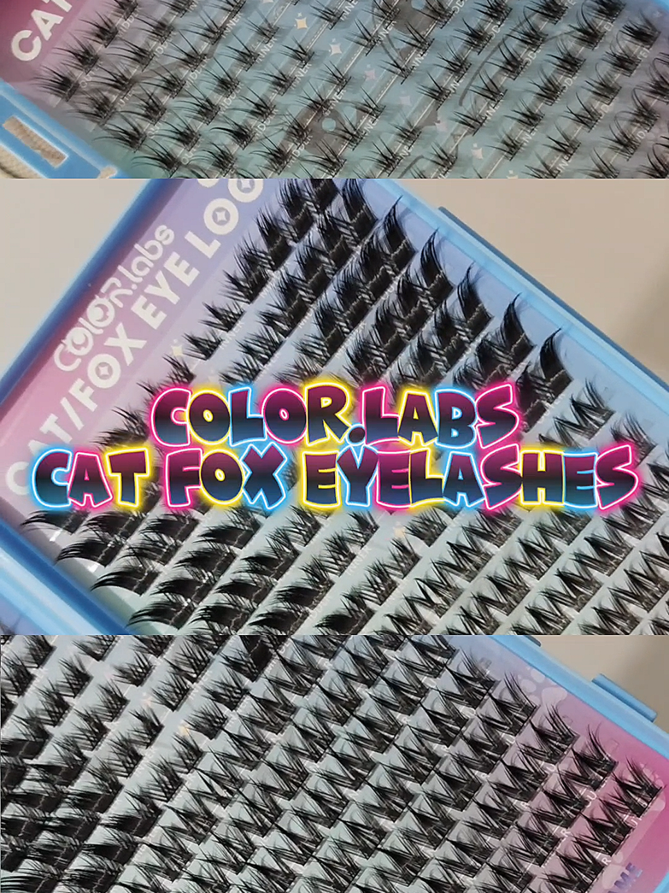 Color.Labs Cat/Fox Eyelash extension try on. #eyelashextensions #clusterlashes 