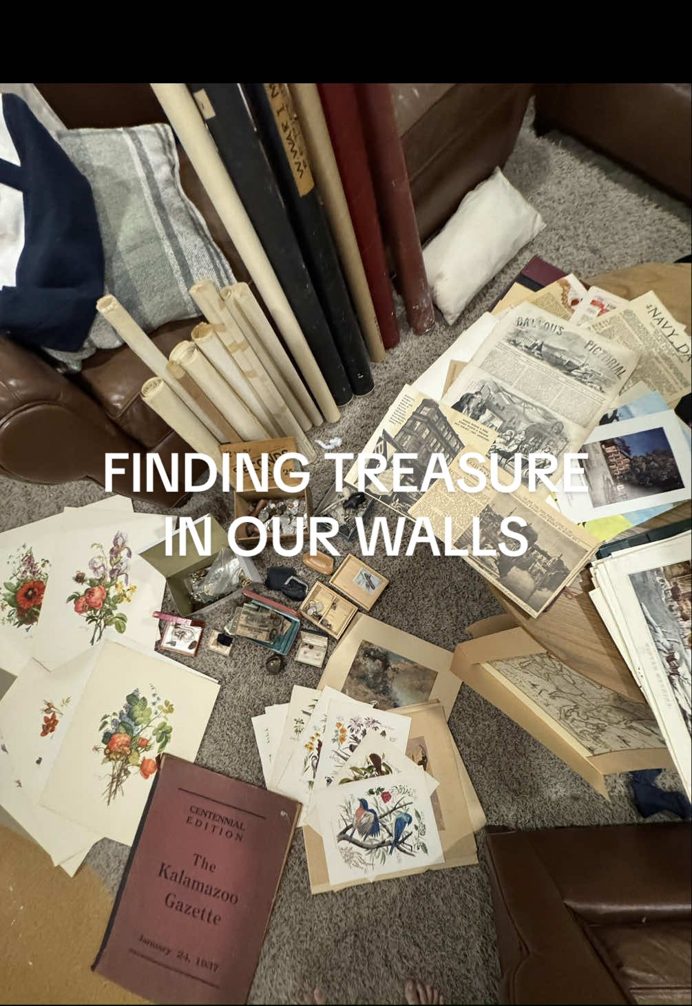 We found TONS of treasure in our walls while renovating our kitchen. This is insane.  We don’t even know where to begin with finding our the value of these items!! Any advice? Tag accounts that are knowledgeable!!  @Eric Miller thoughts on these coins?!?!  Thanks for all your help @MonarchMX!!  #treasure #homereno #DIY #sidequest #findingtreasure 