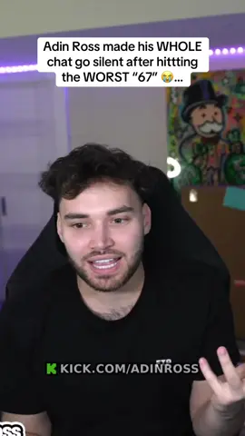Adin Ross made his WHOLE chat go silent after hittting the WORST “67” 😭… #adinross #67 #kick 